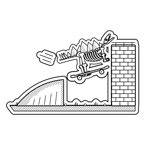Stegosaurus — Skateboarded off a ramp into a wall. dinosaur sticker