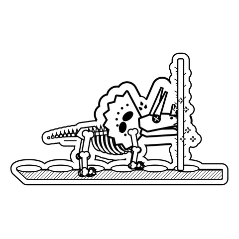 Triceratops — Licked a frozen pole. Beak stuck. dinosaur sticker