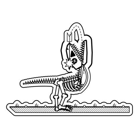 Tyrannosaurus rex — Shot an arrow straight up. dinosaur sticker
