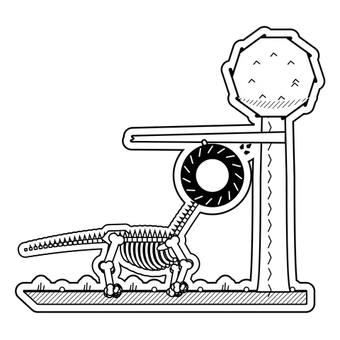 Brachiosaurus — Put its head through a tire swing and stayed. dinosaur sticker