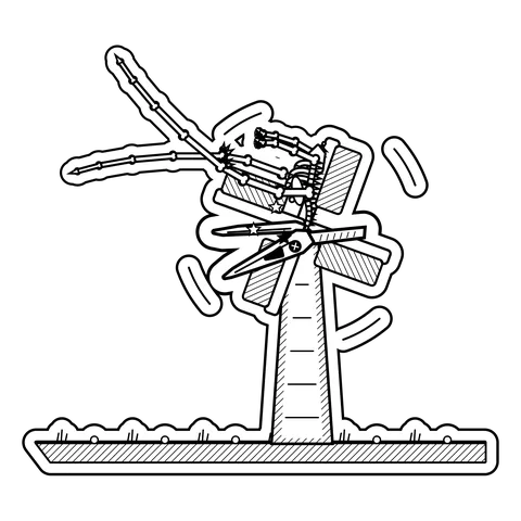 Pteranodon — Caught a free lift on a windmill blade. dinosaur sticker