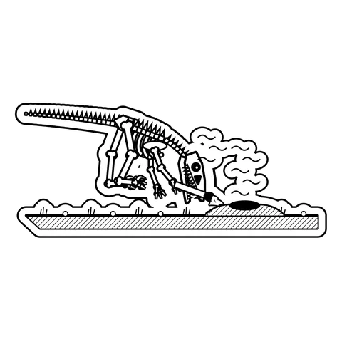 Velociraptor — Lit a match to check the gas level at a vent. dinosaur sticker