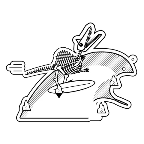 Spinosaurus — Surfed a lava wave. dinosaur sticker