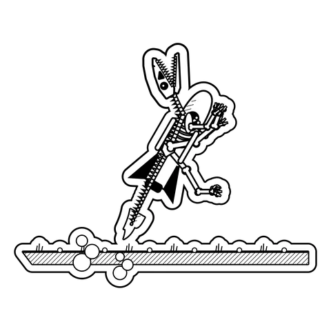 Velociraptor — Strapped to a rocket. dinosaur sticker