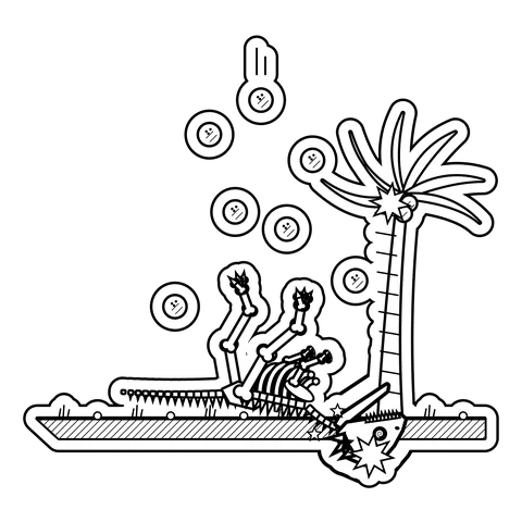 Pachycephalosaurus — Head-butted a palm tree. Coconuts. dinosaur sticker