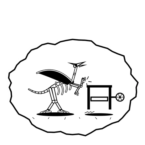 Closing vise — Mishap dinosaur sticker