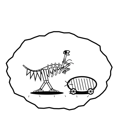 Rolling drum — Mishap dinosaur sticker