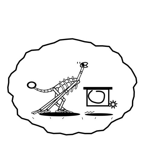 Spring clamp — Mishap dinosaur sticker