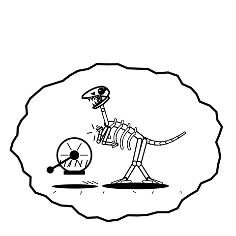 Crank on rib — Mishap dinosaur sticker
