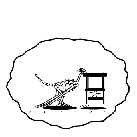 Punch press — Mishap dinosaur sticker