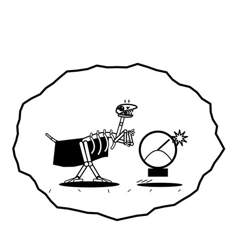 Pressure gauge pop — Mishap dinosaur sticker