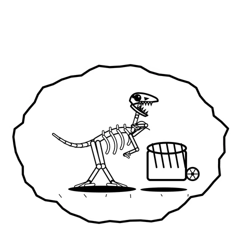 Blender rib rattle — Mishap dinosaur sticker