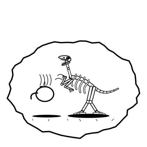 Kettle steam surprise — Mishap dinosaur sticker