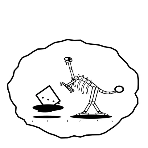 Oil jug slide — Mishap dinosaur sticker