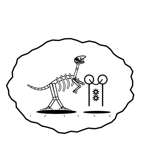 Coil of curiosity — Mishap dinosaur sticker