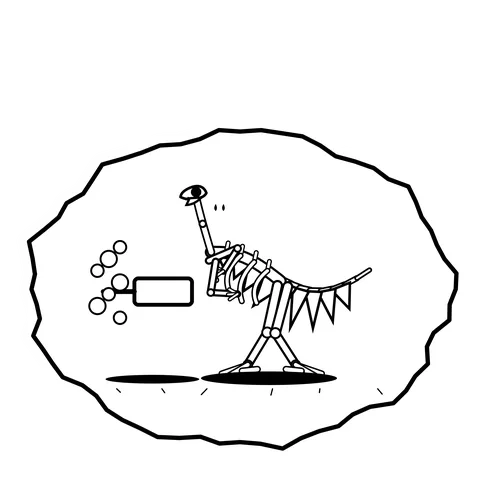 Atomizer cloud — Mishap dinosaur sticker