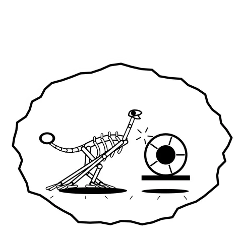 Centrifuge seat — Mishap dinosaur sticker