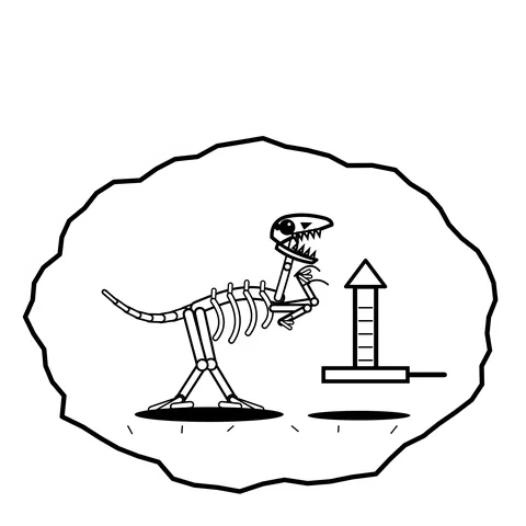 Oversized syringe — Mishap dinosaur sticker