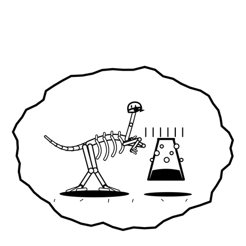 Reagent rain — Mishap dinosaur sticker