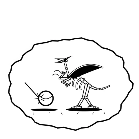Curling stone return — Mishap dinosaur sticker