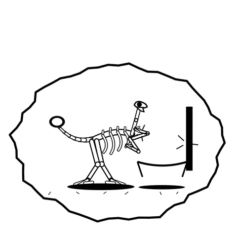 Trampoline wall — Mishap dinosaur sticker