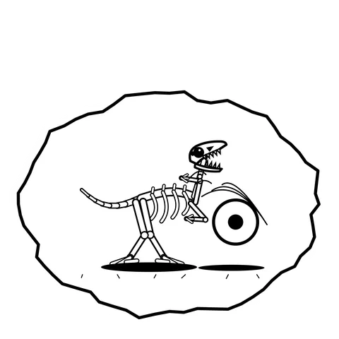 Discus return — Mishap dinosaur sticker