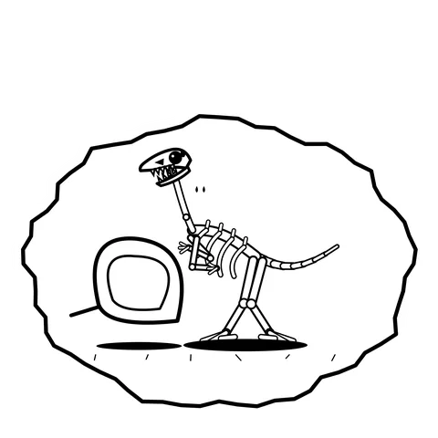 Snail shell ride — Mishap dinosaur sticker