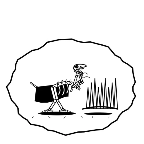 Quill bush nap — Mishap dinosaur sticker