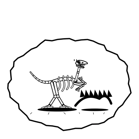 Fern root trip — Mishap dinosaur sticker