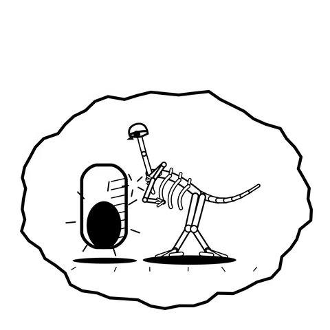 Hollow tree echo — Mishap dinosaur sticker