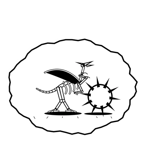 Tumbleweed chase — Mishap dinosaur sticker
