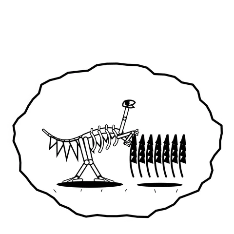 Nettles for a scarf — Mishap dinosaur sticker
