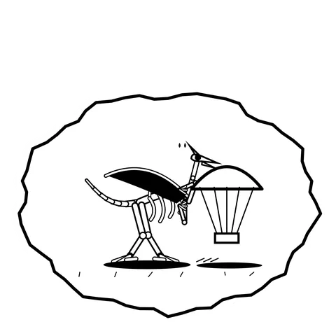 Pocket parachute — Mishap dinosaur sticker