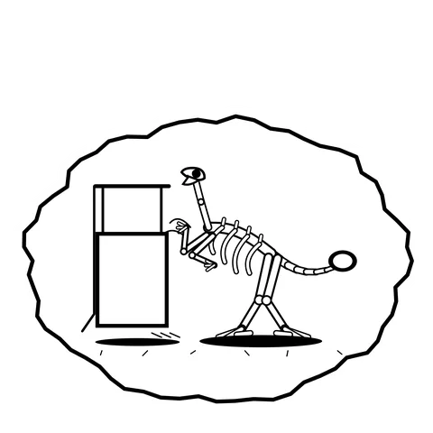 Elevator rope — Mishap dinosaur sticker