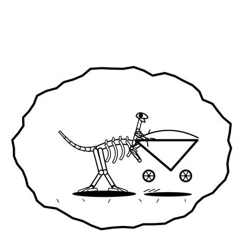 Pedal plane — Mishap dinosaur sticker
