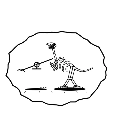 Zipline knot — Mishap dinosaur sticker