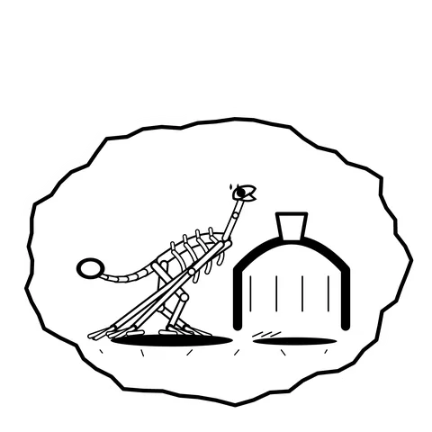 Arch keystone — Mishap dinosaur sticker