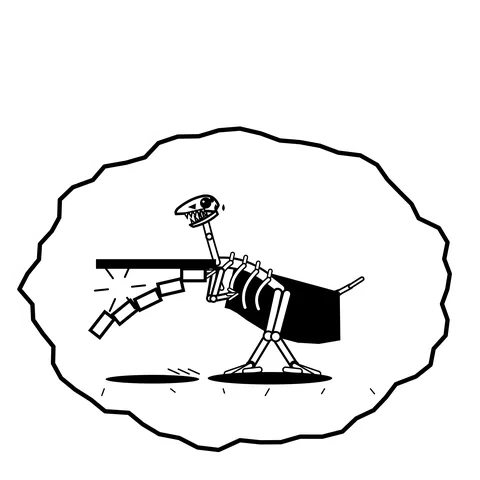 Roof tile domino — Mishap dinosaur sticker