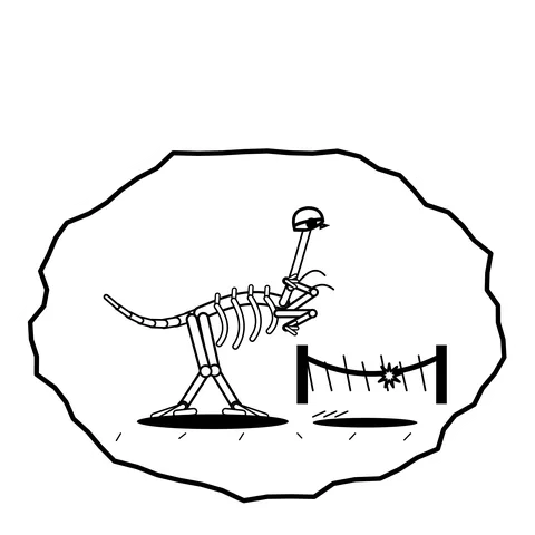Rope bridge knot — Mishap dinosaur sticker