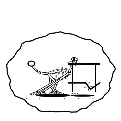Scaffold buckle — Mishap dinosaur sticker