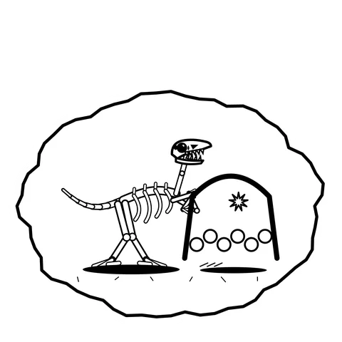 Tunnel dig collapse — Mishap dinosaur sticker
