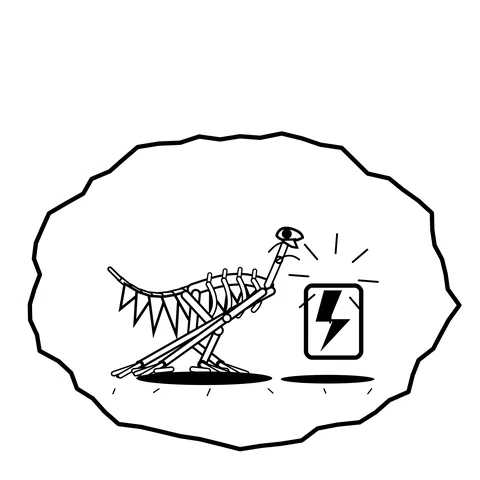 Lightning in a bottle — Mishap dinosaur sticker