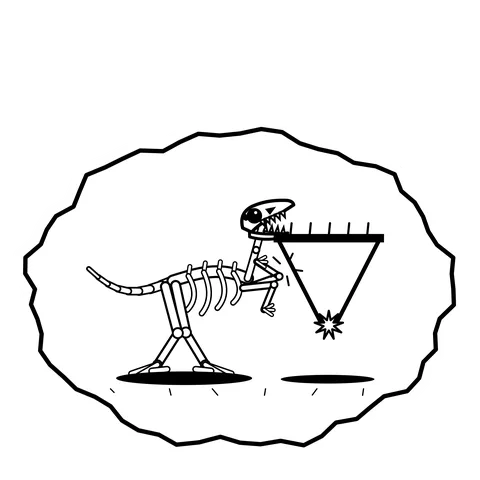 Icicle tap test — Mishap dinosaur sticker