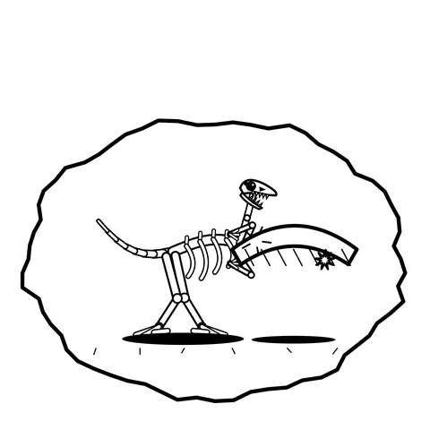 Snow cornice step — Mishap dinosaur sticker