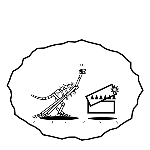 Spring chest — Mishap dinosaur sticker