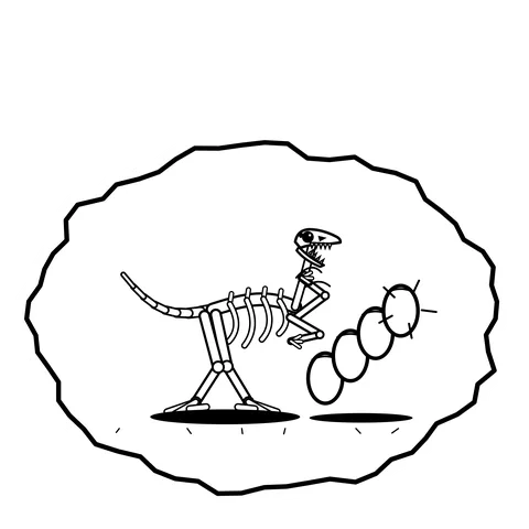 Tumbling urns — Mishap dinosaur sticker