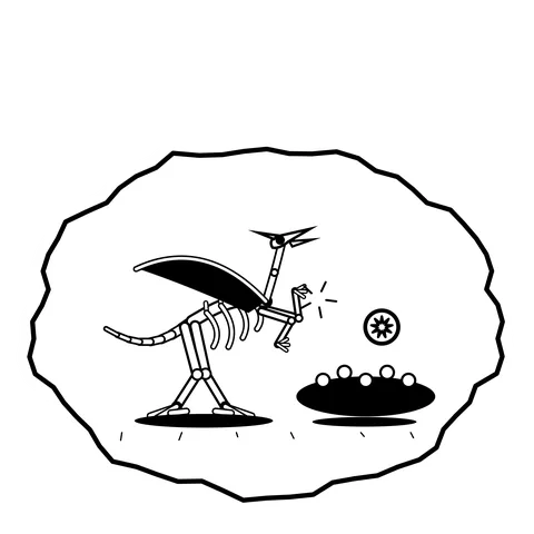 Quicksand coin — Mishap dinosaur sticker