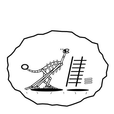 Bone ladder — Mishap dinosaur sticker