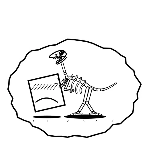 Fossil slab lean — Mishap dinosaur sticker