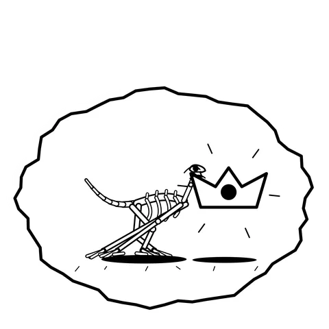 Crown too heavy — Mishap dinosaur sticker